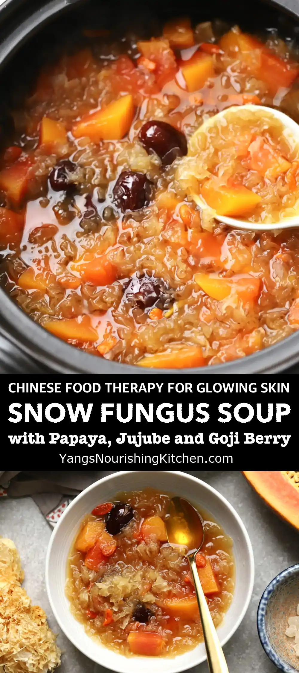 Snow Fungus Soup with Papaya: Chinese Food Therapy for Glowing Skin